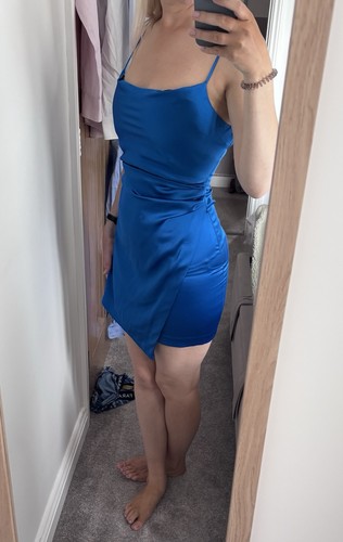 Zara women blue satin - women’s, xs