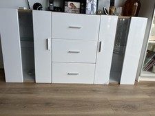 White Wooden Kitchen Buffet Server Sideboard Storage Cabinet