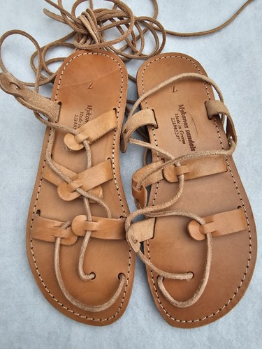Handmade greek leather sandals - handmade,