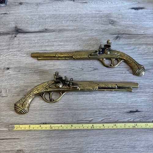Vintage pair solid brass wall - pair,