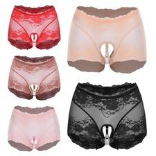 Womens Lace Crotchless Panties
