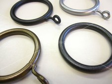 10 Cameron Fuller wrought iron curtain pole rings - Large metal loop with eye.