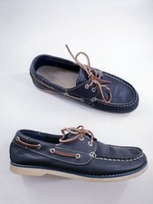 Timberland Earth keepers size 4 blue leather deck / boat shoes lace up loafers