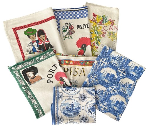 Vintage tea towels cotton - x, 7