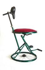 Bicycle Bespoke Metal Designer Computer Desk Chair . Handmade  Workshop Stool