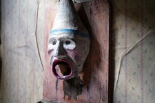 Antique Painted Papier-Mâché French Fairground Passé-Boules Ball Toss Game