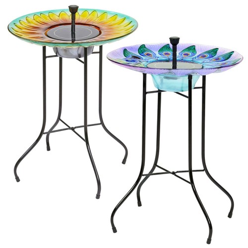 Solar powered led glass garden - glass,