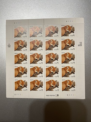 Mint scott 3036 red fox - nh, #3036