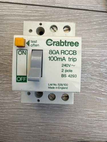 Crabtree sb6000 80a rcd rccb - 80a, rcd/rccb