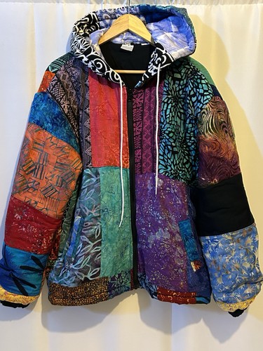 Patchwork padded jacket boho