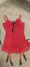 La Senza red corset with black trim, size 12