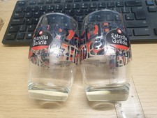 Estrella Galicia Beer Lager Half Pint Glases NEW X2 JUST £10.49 FREE POST