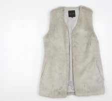 New Look Women's Grey Faux Fur Waistcoat Size 12