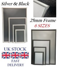 Snap Frame Poster Clip Frames Picture Photo A0-A5 Silver Black Aluminium