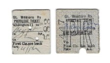 2x Railway Ticket GWR 1st