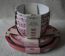 Cath Kidston Cherries Cherry  Melamine 12 PIECES DINNER SET Bowl Plates
