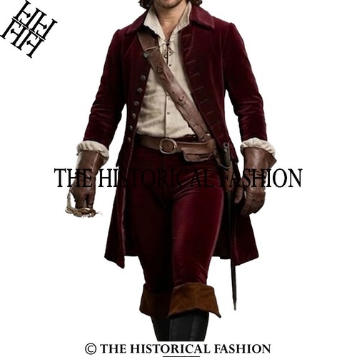 Burgundy pirate captain coat - burgundy,