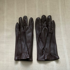 Marks and Spencer Ladies Brown Leather Gloves Lined Medium