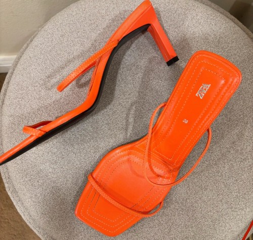 Zara orange heels - orange,