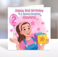 MS RACHEL Personalised Birthday Card - Miss Rachel Birthday Card - Pink