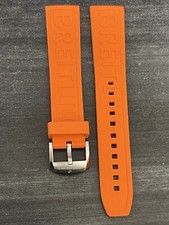BREITLING OEM 20MM Diver Pro Orange Rubber Strap w/ oem Tang Buckle
