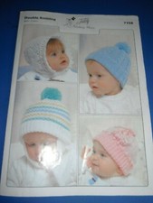 Teddy Child's Hats Knitting Pattern 7158