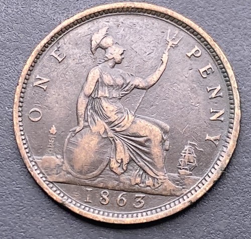 1863 victoria penny coin lot - 1863,