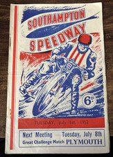 SOUTHAMPTON   v  EXETER   1952   SPEEDWAY  PROGRAMME