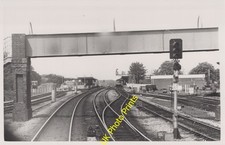 Photo Railway view from train cab arriving at Oxford Station c1984