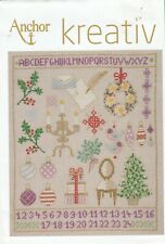 Christmas Sampler Mini  Holly Candle Tree Charts Cross Stitch Chart by Anchor