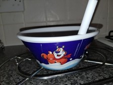 Kelloggs -TONY THE TIGER  Cereral Bowl with Straw For Milk Drinking for kids 
