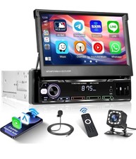 Single 1Din Carplay Android Auto Flip Out Car Stereo 7'' Car Radio Touch Screen