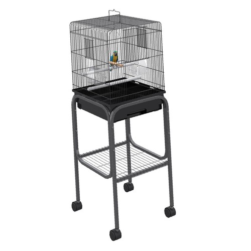 Spacious metal bird cage - bird,