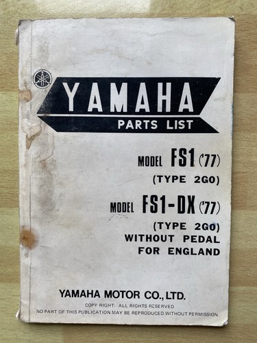 Yamaha parts list fs1 - parts, ‘77