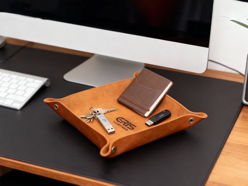 Full grain leather valet tray - grain,