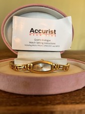 Accurist Mean Time Quartz Analogue Ladies Wristwatch.  Good Working Watch