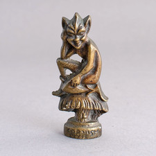 Vintage CORNISH PIXIE Brass WAX SEAL and/or SMOKING PIPE TAMPER Freestanding