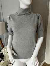 Marks Spencer Jumper UK 10  roll Neck Top Short Sleeve Angora Cashmere Grey 