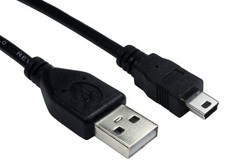 3m LONG MINI USB 2.0 Cable Sync + Charge Lead Type A to 5 Pin B Phone Charger