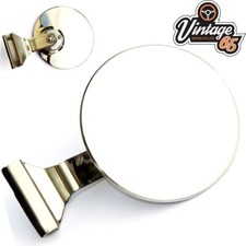 Classic Car Door Overtaking Mirror Clamp On Adjustable Flat Glass 3" Chrome