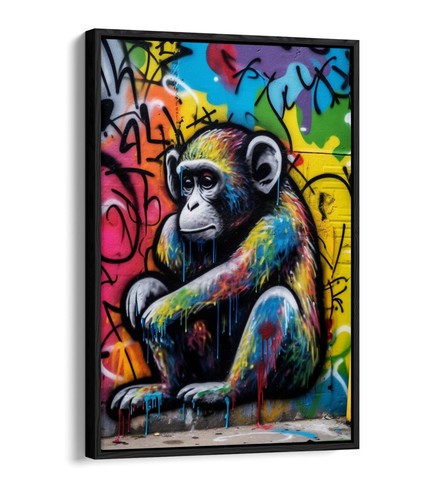 Colourful graffiti monkey - colourful,