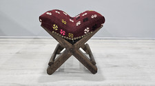 Turkish Stool, Ottoman stool, kilim pouf, footstool, Vintage rainbow chair decor