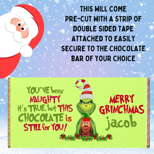 Personalised grinch chocolate - grinch,