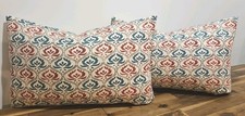Set Of 2 Bolster Style New Cushion Covers In Iliv Pushkar Pimento, 19" By 12"