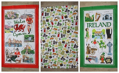 Ireland wales tea towel t - wales,