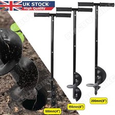 Manual Hand Earth Auger Fence Post Drill 4" 6" 8" inch Garden Auger Spiral Drill