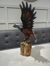 Beautful Wood & Resin Eagle  Sculpture Bird of Prey 15"