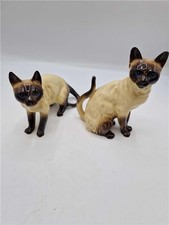 Siamese cat figurines made in england glazed 