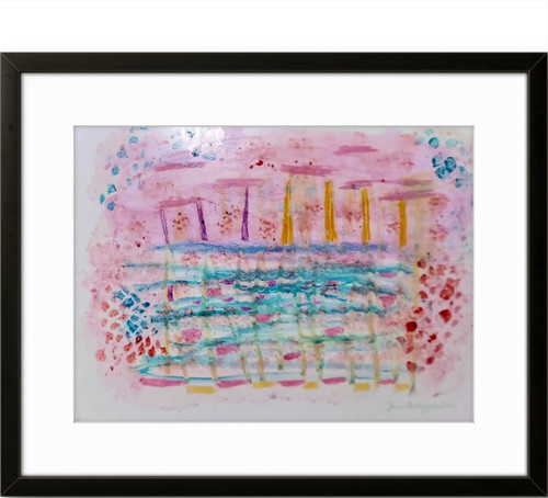 Sailboats abstract 9x12 - 9x12, signed
