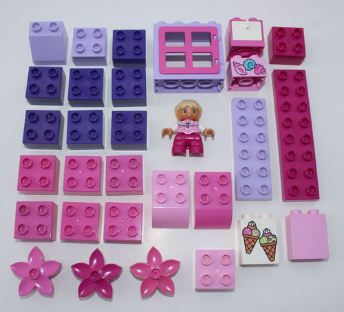 Duplo pink purple lilac brick - lilac,